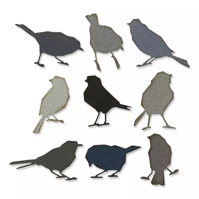 Sizzix Thinlits Dies By Tim Holtz 9/Pkg - Silhouette Birds 2