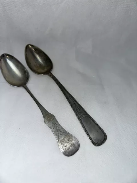 2 Stk. Biedermeier Silberlöffel  Denmark 925er Silber Löffel