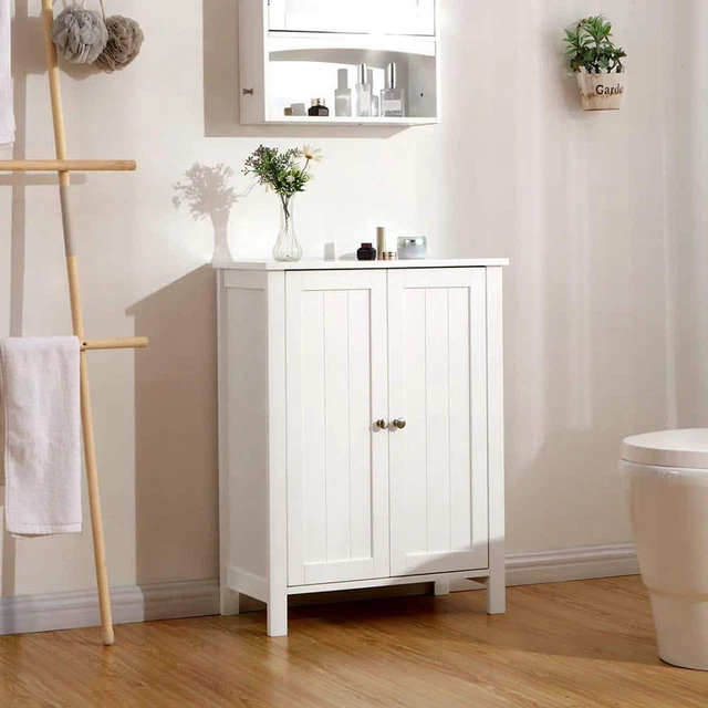 Gabinete de lino Nestfair 31,5"" X 23,6""X 11,8"" de almacenamiento con estante ajustable en blanco