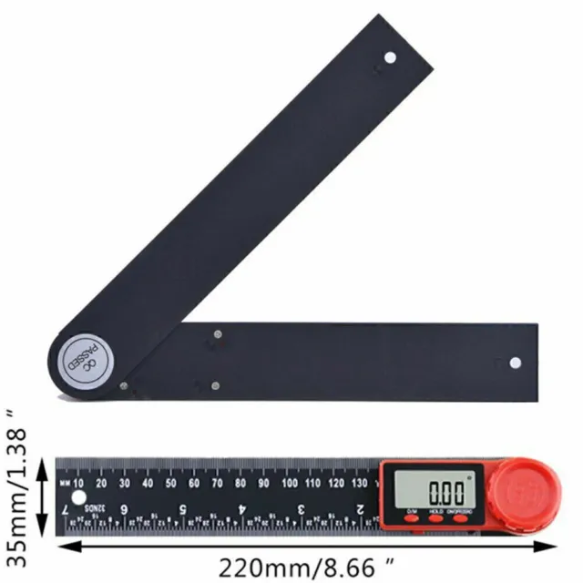 Electronic LCD Digital Display Protractor Angle Ruler 0-360° Gauge Measure Meter