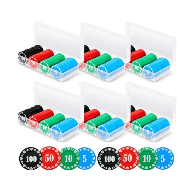 Lewtemi Poker Chips with Denominations Poker Chip Set Plastic Counters Chip C...