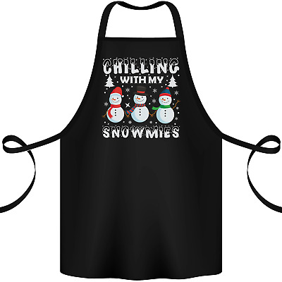 Christmas Chilling With My Snowmies Funny Cotton Apron 100% Organic