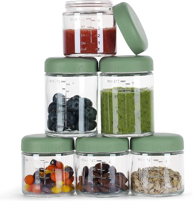 HAAKAA HIGH BOROSILICATE Glass Baby Food Storage Containers with