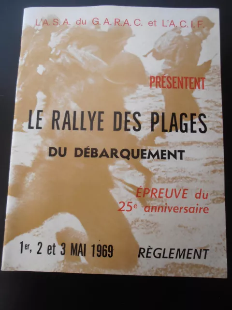 Rare Programme Règlement Rallye Des Plages Du Debarquement 1969 ( R7 )
