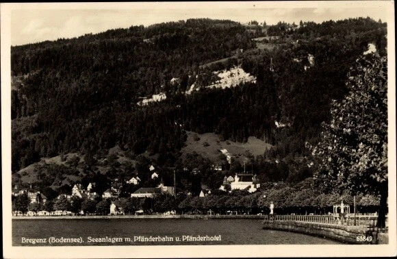 Ak Bregenz am Bodensee Vorarlberg, Seeanlagen mit Pfänderbahn,... - 3570599