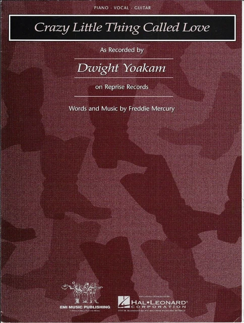 DWIGHT YOAKAM Piano Vocal Guitar Sheet Music CRAZY LITTLE THING CALLED LOVE 1979