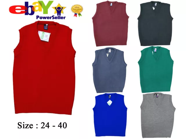 Kids School Uniform V Neck Tank Top Kids Knitted Sleeveless Jumper School Wear