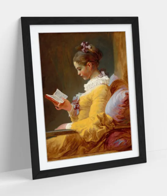 Jean-Honoré Fragonard, A Young Girl Reading -Framed Art Poster Paper Print