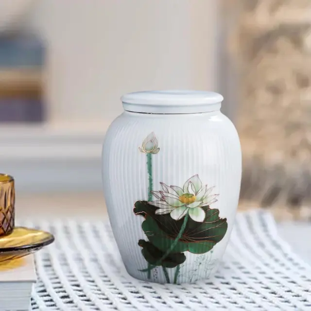 Trockenblumenvase Keramik Knospen Vase mit Deckel Deko Dekorationen