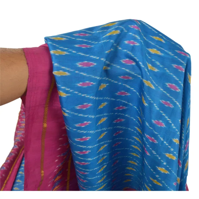 Sanskriti Vintage Sarees Pure Silk Traditional Woven Patola Ikat Fabric Sari