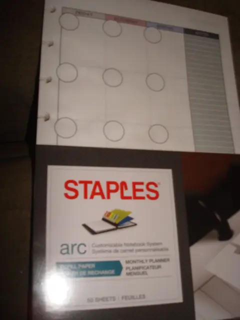 Staples Arc Customizable Notebook System Monthly Planner 5.5" X 8.5"