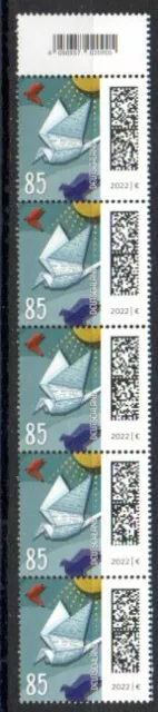 Bund Mi. 3645** "Welt der Briefe (I): Brieftaube" 5er Streifen postfrisch