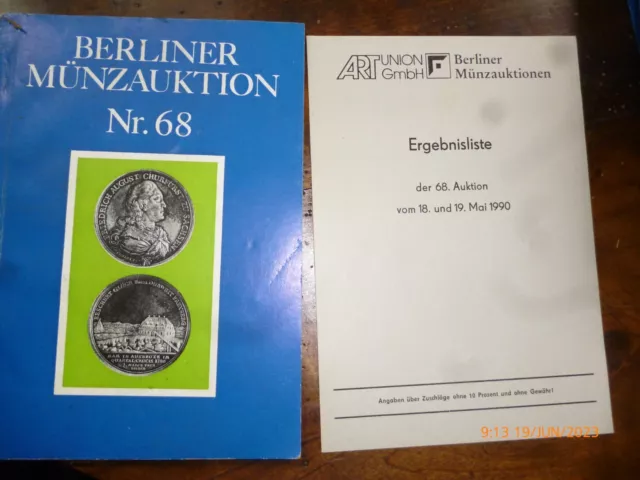 Auktionskatalog Berliner Münzauktion Nr. 68