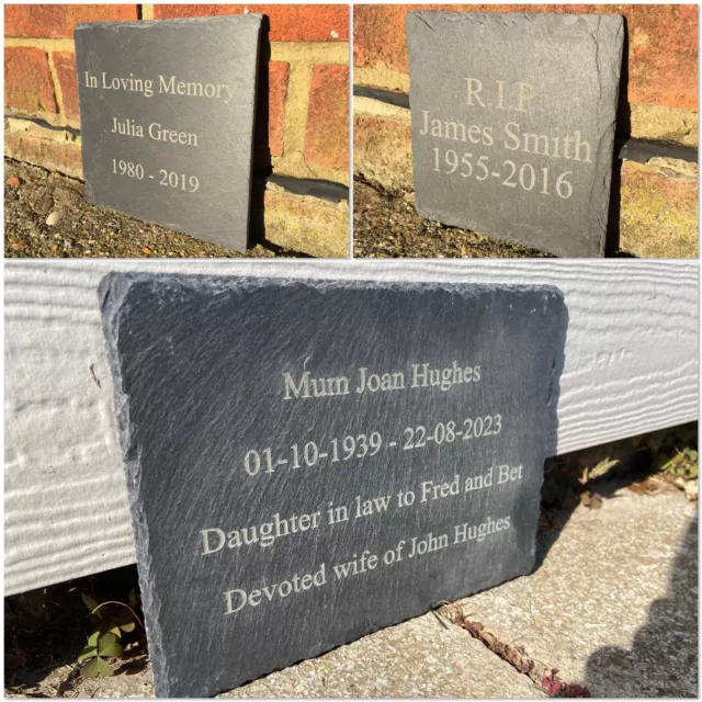 Memorial Plaque Personalised Engraved Grave Stone Slate Marker Headstone SLMR-3