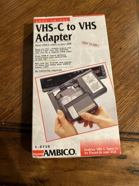 Adaptador de casete de video Ambico VHS-C para cintas de videocámara a formato VHS VCR V-0730