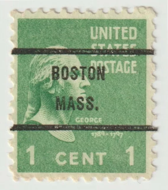 1938-1939 USA - George Washington - Precancel "BOSTON, MASS." - 1 Cent Stamp