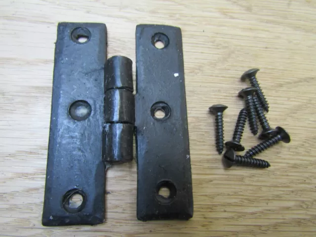 1 X PLAIN H HINGE HAND FORGED Blacksmith door old English cottage