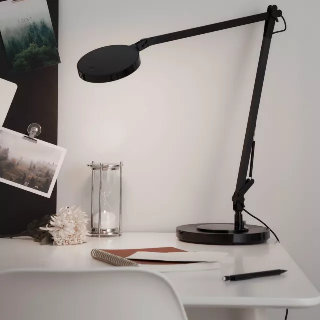 B&Q GoodHome Moxette Matt Black Clip-On or Freestanding Desk Lamp Angle Adjust