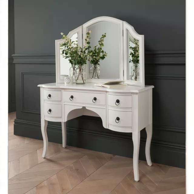 Antique French Style White Finished Dressing Table