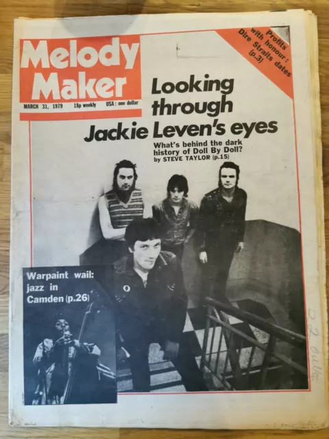 Melody Maker newspaper March 13th 1979 Jackie Leven cover.