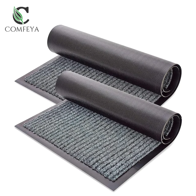 COMFEYA 2 Pack Front Door Mat Indoor Outdoor Entryway Welcome Mats