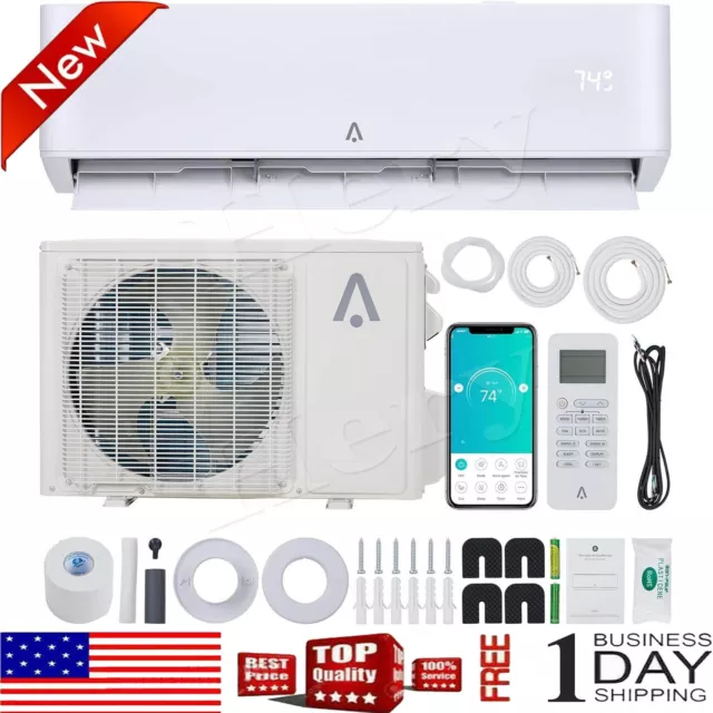 24000 BTU Ductless Mini Split 23 SEER2 Air Conditioner Heat Pump 220V 2 Ton US