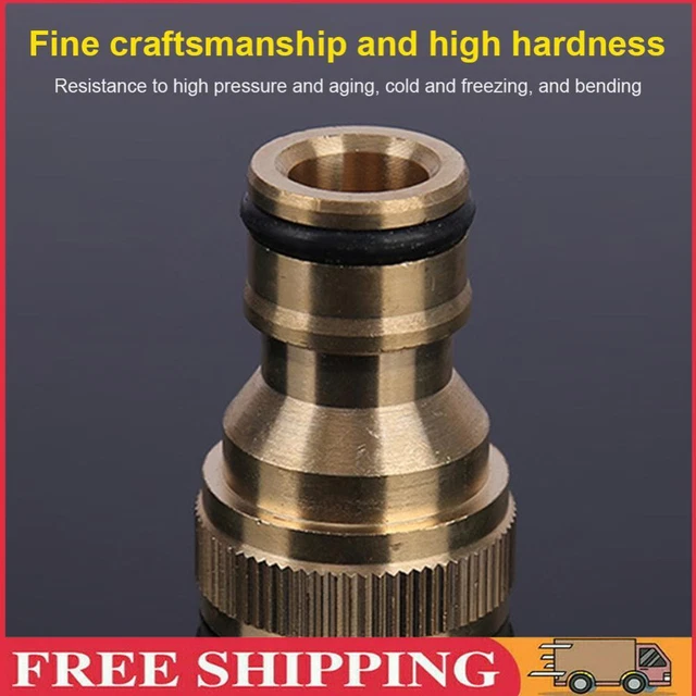 Garden Hose Pipe Adaptor Brass Pipe Joiner for Tap Kitchen Faucet (3Pcs)