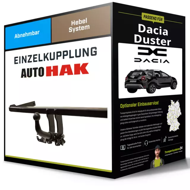 Abnehmbare Anhängerkupplung für DACIA Duster 13- I Phase 2 Typ HS_ Auto Hak NEU