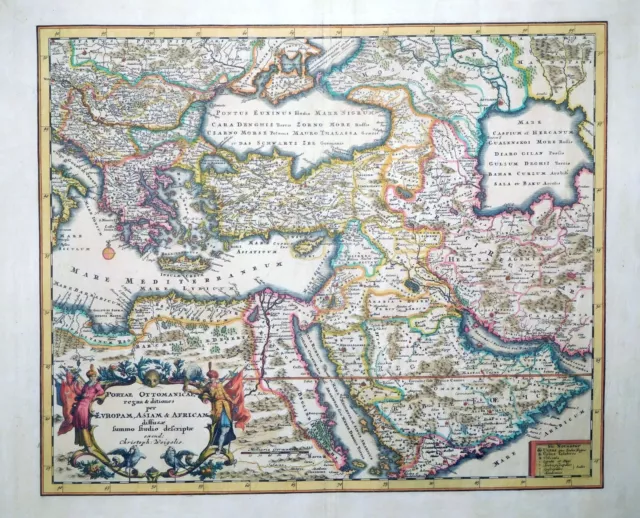 Kupferstich, Landkarte Osmanisches Reich, Christoph Weigel, um 1710, Arabien