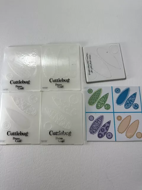 Lote de 4 carpetas/troqueles en relieve Cuttlebug tema de hoja