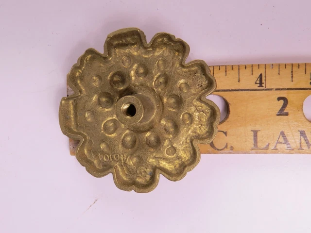 VTG  Brass Flower Curtain Tieback Hold Back Lot of 4 Medallion Window Hardware 11