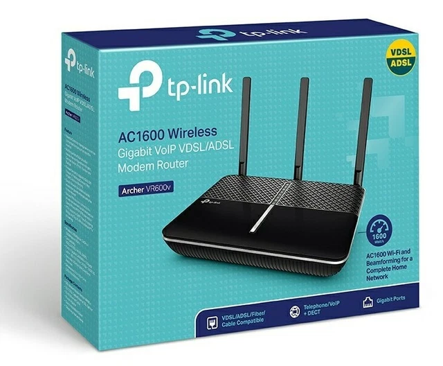 TP-Link Archer VR600v AC1600 v2 mit VPN DECT DSL Vectoring Modem Router TOP! OVP