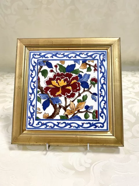Faience De Gien Dessous De Plat Decor Pivoine