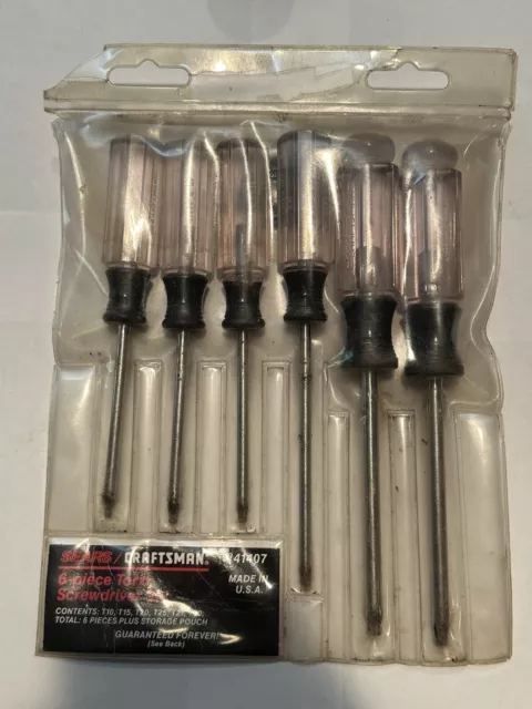 Craftsman TORX Screwdriver 6-piece Set  Model 9-41407 Made in USA Vintage