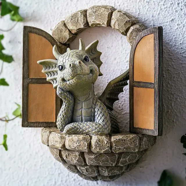 Resin Dragon Statue Home Garden Decoration Art Sculptures for Backyard Porch