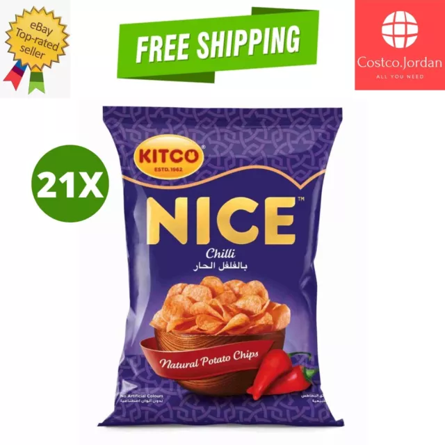 21 Pack X Kitco Nice Potato Chips Chilli Hot Flavor ( 14 Gram)