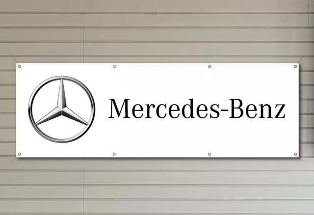 Mercedes BENZ Logo PVC Workshop Garage banner sign waterproof SIGN 001