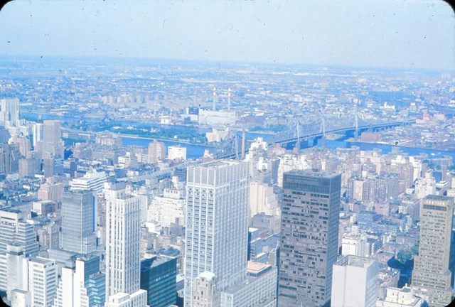 ONYC Original Slide - 1960's New York City Downtown View From Rockefeller  #99