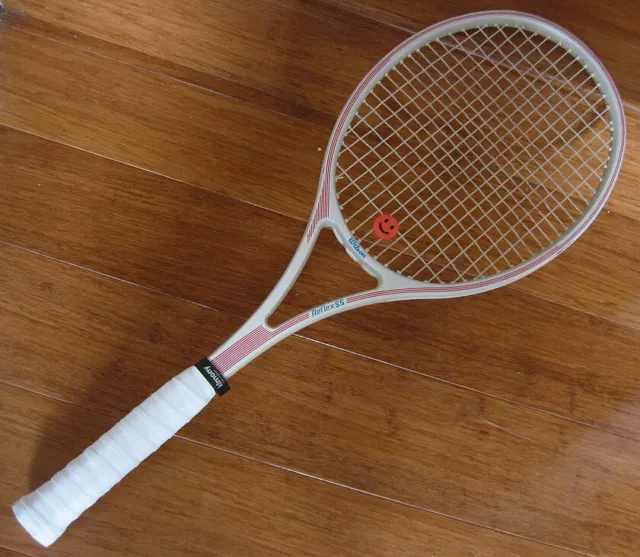 Vintage Wilson Reflex 55 Tennis Racket Grip 4 Pearl White 1/2 Grip Sydney PU ok