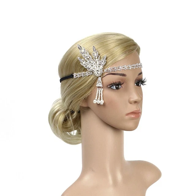 per capelli con perla Accessori per abiti Copricapo da sposa Gatsby Flapper