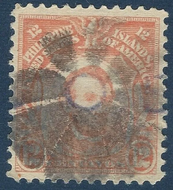 Fancy Cancel Wheeled Flower With Lincoln's Eye In Center, Philippines Stamp 12C