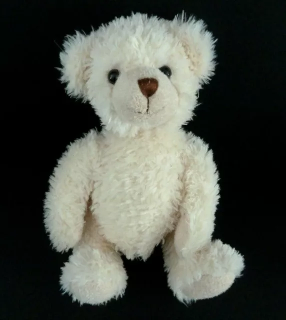 88/1. DOUDOU PELUCHE LES PETITES MARIE OURS BLANC BEIGE ECRU NEZ MARRON 30c TTBE