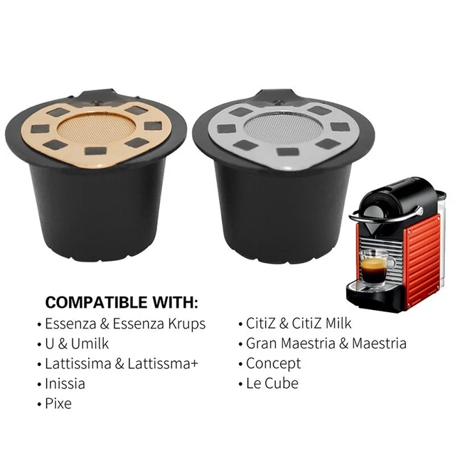 Capsule caffè riutilizzabili ricaricabili tazza filtro per attacco macchine Nespresso
