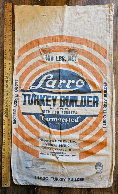 Vtg General Hills Inc. 100 Lb Feed Bag Chicago, Ill.