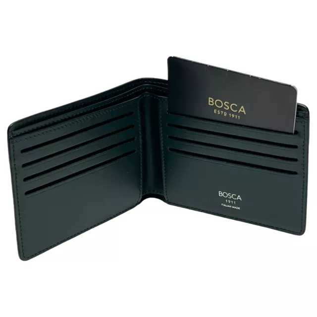 Bosca Brand Mens Double Billfold Executive Wallet Green Leather $115 Bosca Brand Mens Double Billfold Executive Wallet Green Leather $115