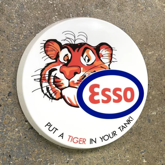 Esso Tigre Insegna LED da Parete Luce Box Garage Vintage Petroliana Automobilia