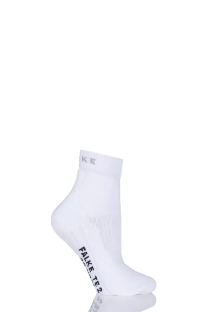 FALKE Ladies TE2 Short Medium Volume Ergonomic Cushion Tennis Socks White 1 Pair