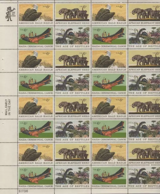 Scott # 1387-1390 - US  Sheet Of 32 - Natural History - MNH - 1970