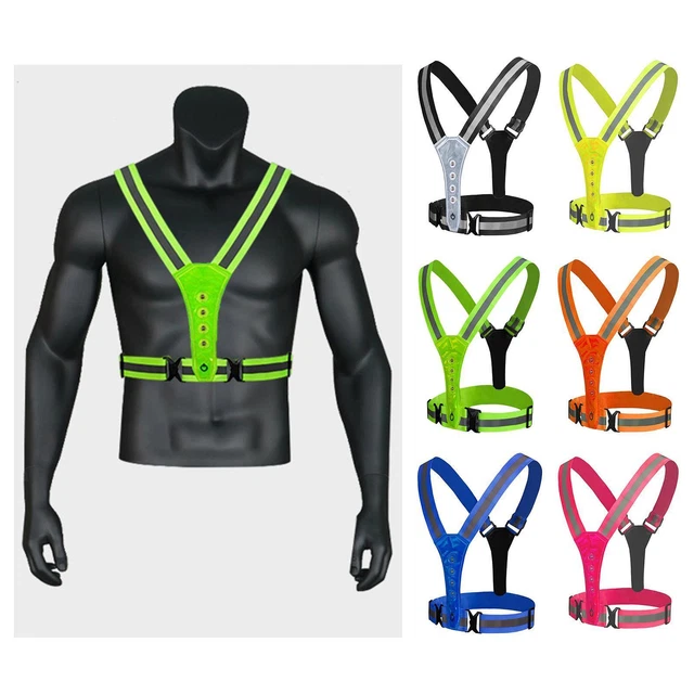 LED REFLECTIVE RUNNING Vest, High Visibility Warning Lights for Runners