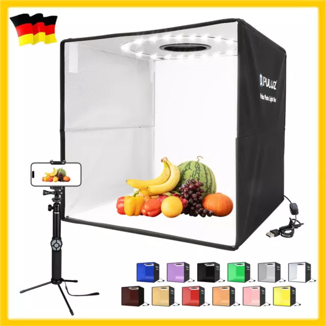 Fotobox Fotostudio LED Lichtbox für Professionelle Fotografie 40cm 12 Farben HDL